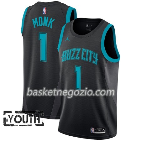 Canotte Bambino Charlotte Hornets Malik Monk 1 2018-19 Jordan Brand City Edition Nero Swingman